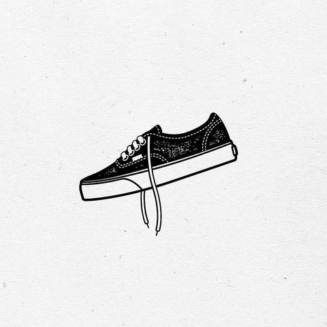 Shoe Logo Ideas, Sneaker Illustration, Van Drawing, Vans Design, Doodle Shoes, Shoe Tattoos, Sneakers Illustration, Hourglass Tattoo, Shoe Sketches