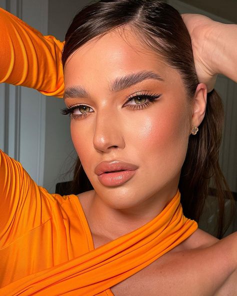 Makeup With Orange Dress, John Boy, Orange Makeup, Boy Hair, Makeup Makeover, Dress Makeup, Boy Hairstyles, Colorful Makeup, Orange Dress