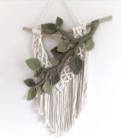 Botanical Wall Hanging, How To Make Macrame Leaves, Unique Macrame Ideas, Leaf Macrame Wall Hanging, Macrame Flower Wall Hanging, Green Macrame Wall Hanging, Macrame Leaf Wall Hanging, Flower Macrame, Macrame Flowers