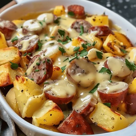 Cheesy Ranch Potatoes and Sausage - Recipes, Tasks & Tools Potato Sausage Bake, Creamy Sausage And Potatoes, Hillshire Sausage Recipes, Cheesy Ranch Potatoes And Smoked Sausage, Comfort Side Dishes, Top Recipes On Pinterest Most Popular, Cheesy Ranch Potatoes And Sausage, Cheesy Potatoes And Sausage, Cheesy Sausage And Potatoes