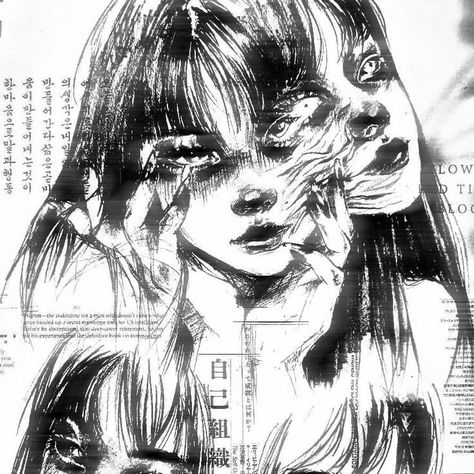 Photo Manga, Japanese Horror, Junji Ito, Anime Monochrome, Black And White Aesthetic, Dark Anime, الرسومات اللطيفة, Pretty Art, Graphic Poster