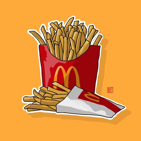 French Fries Illustration Art, French Fries Illustration, Fries Illustration, Drink Illustration, Motivational Cards, 3d Pictures, Reference Pictures, Food Illustration, Food Drawing