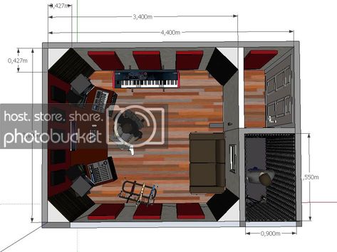 John Sayers' Recording Studio Design Forum • View topic - Homerecording studio/control room in Norway. Studio Recording Design, Home Recording Studio Design, Studio Room Design, Music Studio Design, Music Room Design, Home Recording Studio Setup, Studio Floor Plans, Recording Studio Setup, Home Music Rooms