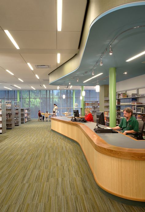 Tea Space, Library Lighting, Public Library Design, Library Desk, Library Lesson Plans, Glass Pavilion, Dream Library, Building Site, Childrens Library