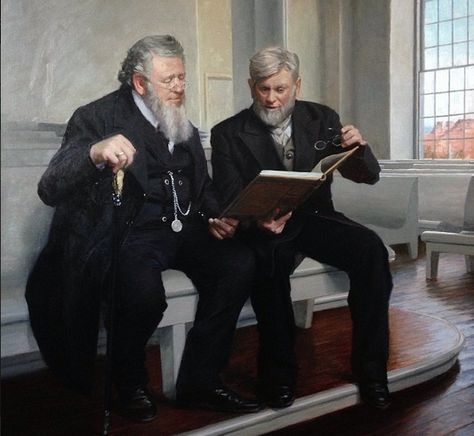 Childs' painting of Brigham Young and Wilford Woodruff featured in the St. George Temple. Casey Childs, Lds Church History, Elder Holland, Salt Lake City Downtown, Salt Lake Temple, Utah Temples, Brigham Young, Lds Art, Lds Church