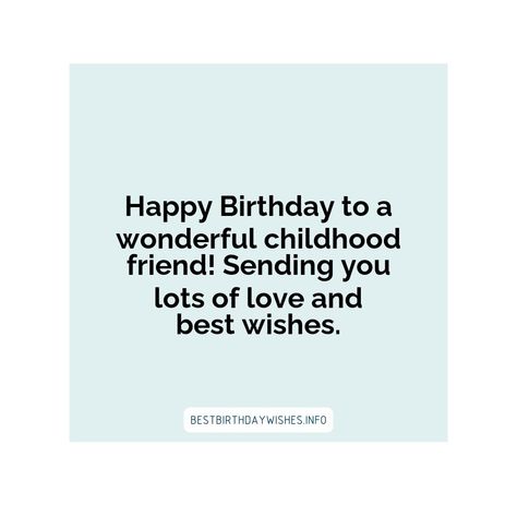 Birthdays are special occasions that are meant to be celebrated with friends and family. Nothing can beat the joy of celebrating your childhood friend... | # #BirthdayWishes Check more at https://www.ehindijokes.com/birthday-wishes-for-childhood-friend/ School Friends Birthday Wishes, Childhood Friend Birthday Wishes, Happy Birthday Childhood Friend, Birthday Wishes For Childhood Friend, School Friend, My Childhood Friend, Friend Birthday Quotes, Happy Birthday Wishes Quotes, Birthday Wishes Quotes