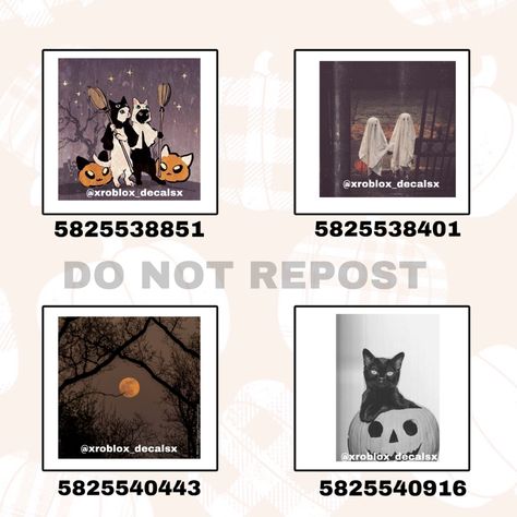 My decals can be found on instagram @xroblox_decalsx Black And White Picture Codes For Bloxburg, Bloxburg Poster Codes Halloween, Halloween Picture Decals Bloxburg, Bloxburg Halloween Painting Codes, Decals Bloxburg Aesthetic, Halloween Decal Codes Royale High, Ids Quadros Bloxburg, Club Roblox Image Id Codes Halloween, Bloxburg Halloween Picture Codes