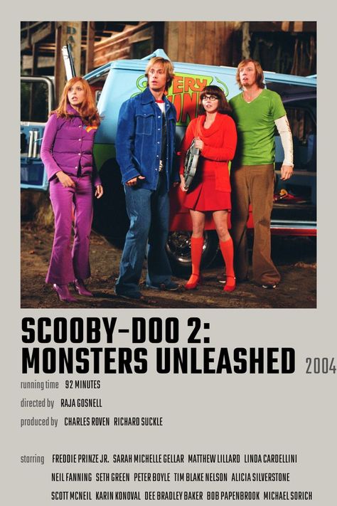 Scooby Doo Monsters Unleashed, Unleashed Movie, Scooby Doo Monsters, Scooby Doo 2 Monsters Unleashed, Peter Boyle, Seth Green, Scooby Doo Movie, Freddie Prinze, Film Posters Minimalist