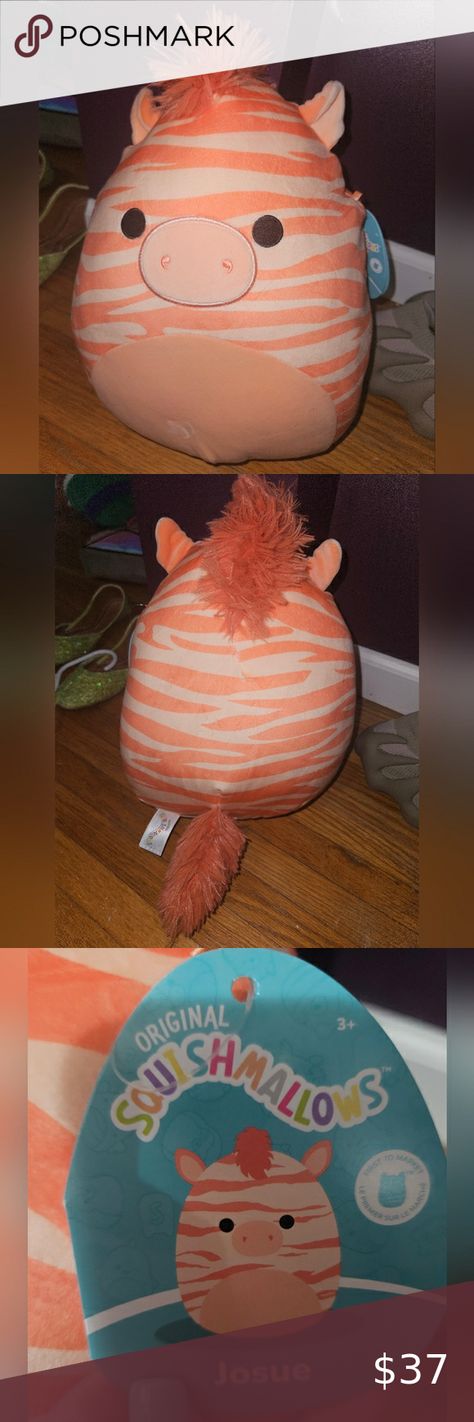 NWT Josue 煉 Neutral Striped Zebra Original Squishmallow by Kellytoy 11" Leave A Comment, The Originals, Closet, Clothes Design, Design