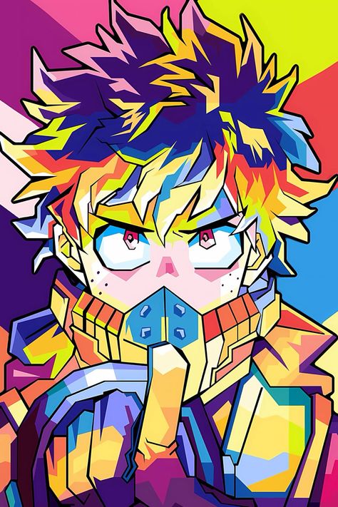 My Hero Academia Deku, Anime Painting, Colorful Pop Art, My Hero Academia Anime, Paint Pots, The Joy Of Painting, Painting Set, Paint By Numbers, Arte Pop