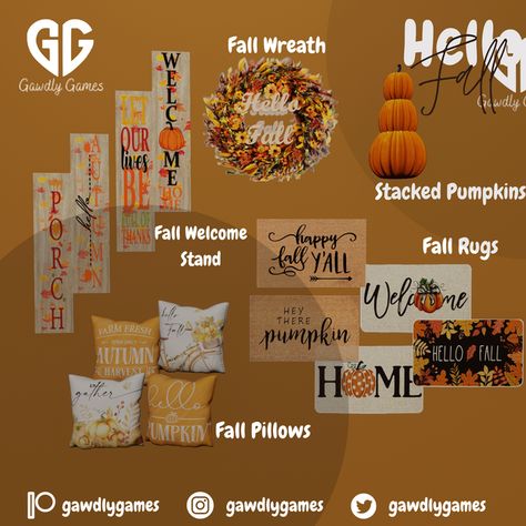 Hello Fall! | Patreon Sims 4 Fall Decor, Sims 4 Seasons, Black Simmer, Living Room Sims 4, Winter Rug, Alpha Cc, Fall Blanket, Tumblr Sims 4, Play Sims