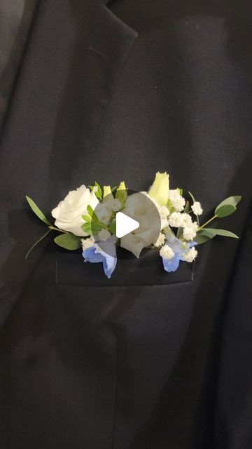 Men’s Wedding Pocket Flower, Groomsmen Pocket Flowers, White Flower Pocket Boutonniere, Pocket Floral Boutonniere, Boutineer Pocket Square Diy, Pocket Square Boutonniere Diy, Boutonniere Pocket Square, Golf Boutonniere, Pocket Boutonniere Diy