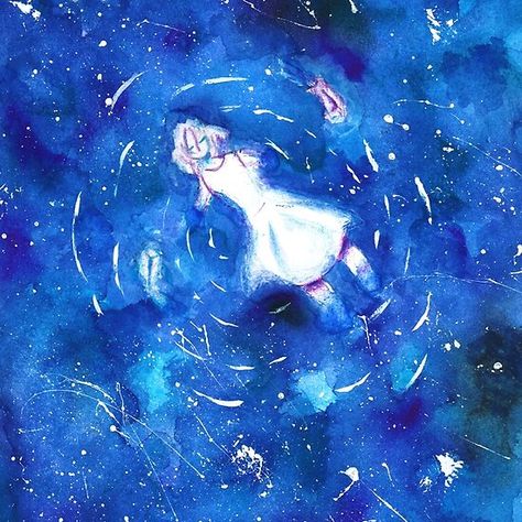 #watercolors #galaxy #space #sea #blue #stars #girl #aestethic #fish #universe #illustration #drawing Stars Anime Aesthetic, Blue Universe Aesthetic, Sea Star Aesthetic, Anime Stars Aesthetic, Star Aestethic, Space Oc Art, Blue Icons Anime, Sea Aestethic, Blue Stars Aesthetic