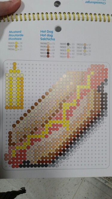 Hot dog Hot Dog Pixel Art, Pixelated Art, Bead Weaving Patterns, Weaving Patterns, Perler Bead, Hama Beads, Plastic Canvas, 30th Birthday, Perler Beads