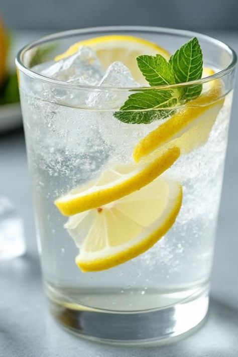 If you're a fan of refreshing highball cocktails, you'll love making a classic Gin Tonic! This easy cocktail has a fascinating history, dating back to 19th-century British India. The perfect blend of vibrant gin and tonic water topped with ice creates a bubbly treat that's great any time. Garnish it with a slice of lime or a sprig of rosemary for an extra pop of flavor. Join the fun cocktails party with this timeless drink. Just a few simple ingredients left to stir your perfect Gin Tonic at home! Tonic Water Recipe, Gin And Tonic Recipe, Gin Tonic Cocktail, Gin Tonic Recipe, Gin And Soda, Highball Cocktail, Green Diet, Iced Tea Cocktails, Cocktails Party