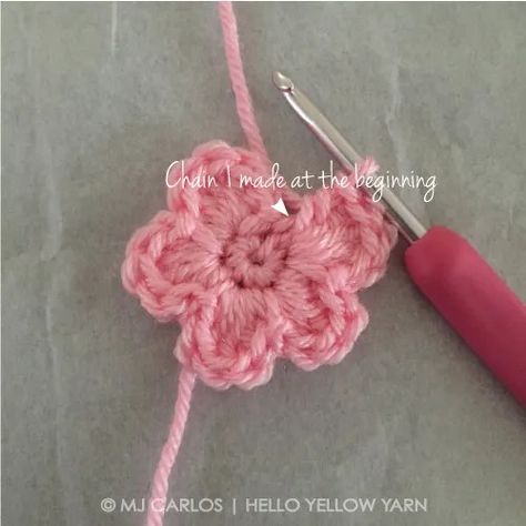 Simple Crochet Flower, Crocheting Flowers, Simple Crochet Patterns, Crochet Small Flower, Crochet Flower Pattern, Crochet Rose Pattern, Hanging Craft Ideas, Crochet Embellishments, Crochet Flowers Easy