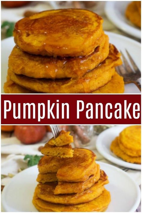 The best ever pumpkin pancakes recipe for breakfast and brunch. These pumpkin pancakes are fluffy and full of delicious flavors, and are ready in no time! Homemade Pumpkin Pancakes, Pancakes Pumpkin, Pumpkin Pancakes Recipe, Fluffy Pumpkin Pancakes, Pumpkin Pancakes Easy, Pumpkin Pancake Recipe, Pumpkin Breakfast, Sourdough Pancakes, Recipe For Breakfast