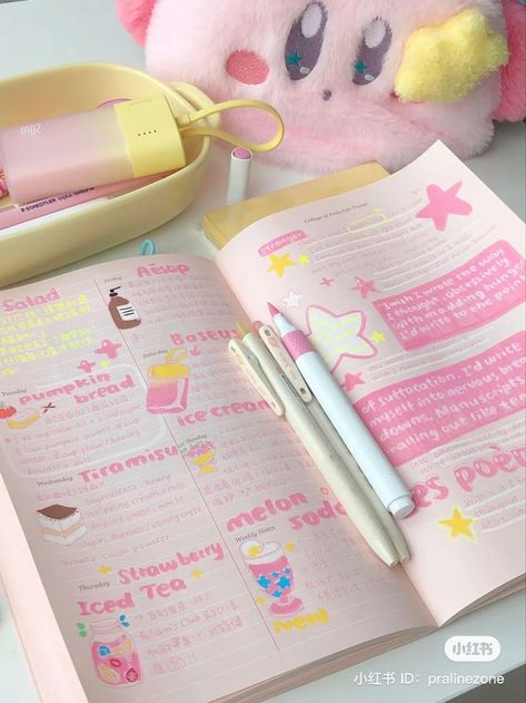 Book And Bed, Aesthetic Note, Pink Academia, Pretty School Supplies, Cute Stationary School Supplies, December 2nd, Cute School Stationary, Pretty Journals, Study Board