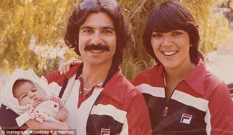 Robert and Kris Kardashian welcomed their first child, daughter Kourtney, just nine months after their wedding (above in 1979) Kardashian Family Photo, Baseboard Trim, Robert Kardashian, Jenner Family, Kardashian Family, Real Queens, Space Mountain, Princess Beatrice, Duchess Of York