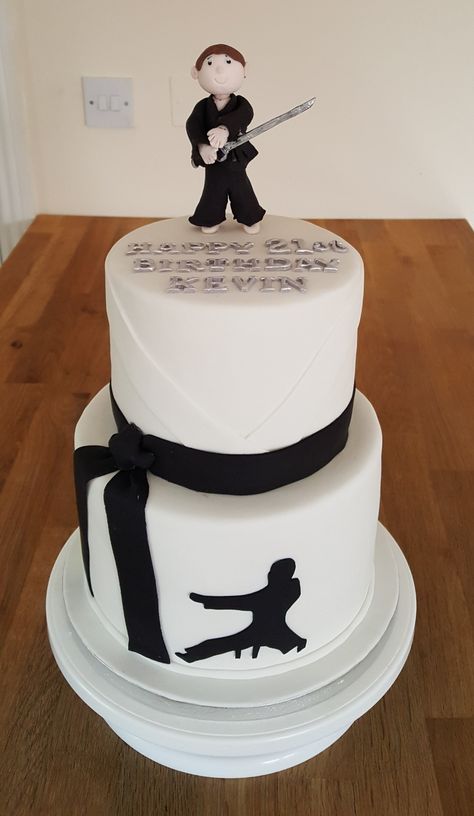 Martial Arts- Black Belt themed Birthday Cake Black Belt Cake, Black Belt Martial Arts, Creative Birthday Cakes, Creative Birthday, Themed Birthday Cakes, 12th Birthday, Homemade Cakes, Kids Art, Kids Art Projects