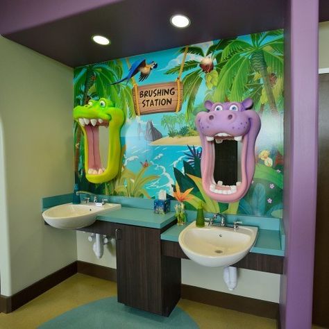 Pediatric Dentist Office Design Pediatric Dentistry Office, Pediatric Dental Office Decor, Kids Dental Office, Pediatric Office Decor, Pediatric Dental Office Design, Childcare Facility, Pediatrician Office, Steam Lab, Dentist Office Design