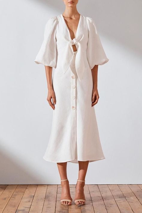 b5a1fc2085986034e448d2ccc5bb9703desc36370482ri Shona Joy, Linen Midi Dress, Creation Couture, White Midi Dress, Linen Dresses, Women's Fashion Dresses, Savannah, Stylish Outfits, Chic Style