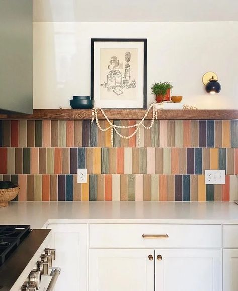 Colourful Backsplash, Rainbow Kitchen, Forest Hill, Color Interior, Up House, On The Horizon, Dream House Decor, Kitchen Colors, Interior Inspo