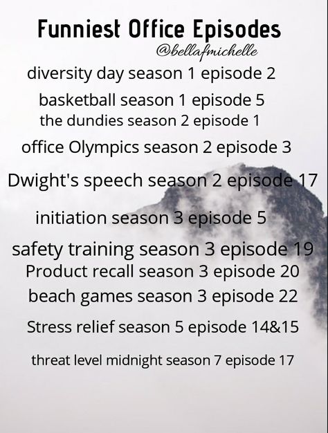 Funniest Office episodes to watch if you want to laugh #theoffice Office Episodes To Watch When, The Office Best Episodes, The Office Episodes, The Office Episodes To Watch When, Funniest Office Episodes, B99 Episodes To Watch When, Best Office Episodes, Poetic Poems, Office Olympics