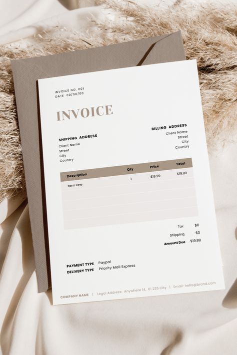 Beige Business Invoice Template Outdoor Advertising Design, Design Contract, Custom Order Form, Invoice Design Template, Peony Design, Jewelry Packaging Design, Business Invoice, Business Ppt, Invoice Design