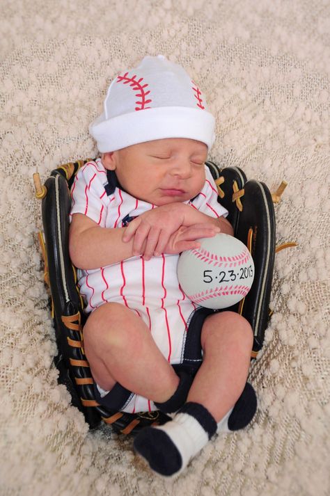 Newborn boy Baseball Nursery Baby Boy, Newborn Boy Photography Ideas, Newborn Boy Photography, Baby Boy Baseball, Baby Boy Newborn Pictures, Boy Photo Shoot, Newborn Photography Boy, Baby Pictures Newborn, Baby Photoshoot Boy