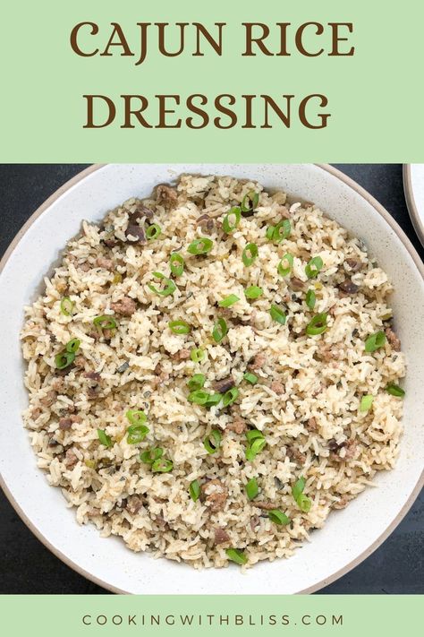 Louisiana Rice Dressing, Rice Dressing Thanksgiving, Wild Rice Dressing Stuffing, Rice Dressing Cajun, Cajun Rice Dressing Recipe, Cajun Rice Dressing, Rice Dressing Recipe, Creole Rice, Chicken Broth Rice