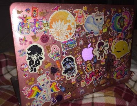 Stickerbomb Laptop, Y2k Laptop, Laptop Decoration, Love Stickers, Sticker Collection, Laptop Stickers, Sketch Book, Hello Kitty, Give It To Me