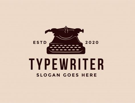 Classic typewriter logo Premium Vector | Premium Vector #Freepik #vector #education #document #machine #old Typewriter Logo Design, Typewriter Logo, Author Logo, Personal Branding Logo Design, Curriculum Vitae Design, Writer Logo, Newspaper Logo, Writing Machine, Personal Branding Logo