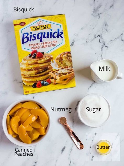 Bisquick Peach Cobbler, Cobbler With Canned Peaches, Peach Cobbler With Canned Peaches, Peach Cobbler With Bisquick, Easy Peach Crisp, Fresh Peach Cobbler, Easy Summer Dessert, Bisquick Recipes, Peach Crisp