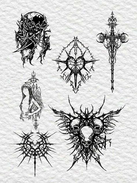 Grunge Tattoo, Sigil Tattoo, Creepy Tattoos, Gothic Tattoo, Dark Art Tattoo, Tattoo Portfolio, Tattoo Design Book, Badass Tattoos, Tattoo Art Drawings