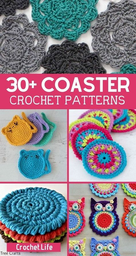 Sellable Crafts, Crocheted Coasters, Coaster Patterns, Crochet Chain Stitch, Knitting 101, Coaster Crochet, Crochet Scrubbies, Crochet Coasters Free Pattern, Craft Templates