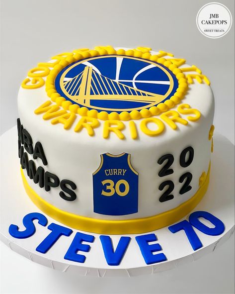 Steph Curry Birthday Cake, Steph Curry Cake, Basketball Torte, Golden State Warriors Cake, Basketball Cake, Birthday Cakes For Teens, 30th Bday, Steph Curry, Birthday Party Cake