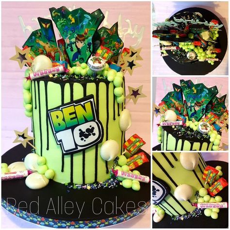 Ben 10 Cakes For Boys, Ben 10 Birthday Cake, 10th Birthday Cakes For Boys, Dragonball Z Cake, Ben 10 Cake, Ben 10 Birthday Party, Ben 10 Party, Pastel Rectangular, Girly Birthday Cakes