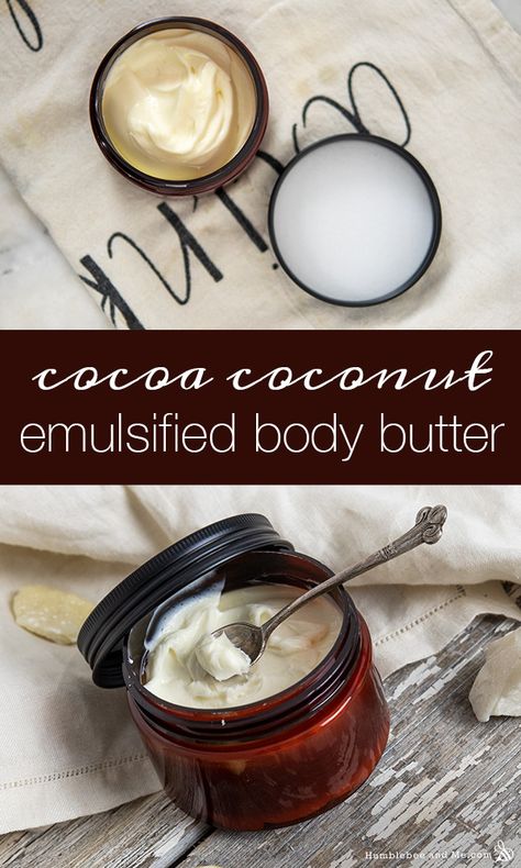 Cocoa Coconut Emulsified Body Butter Make Body Butter, Emulsified Body Butter, Homemade Christmas Gift Ideas, Christmas Gifts Diy Homemade, Diy Lotions, Star Making, Homemade Christmas Gift, Coconut Oil Body, Homemade Body Butter