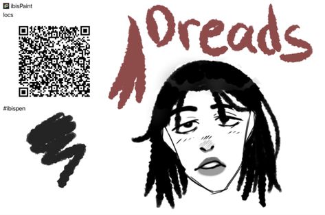 Dreads brush for ibis painting Dread Brush Ibis Paint Qr Code, Dreads Qr Code Ibis Paint, Dreadlock Ibis Paint Brush, Ibis Paint Brush Code Hair Locs, Dread Ibispaint Code, Ibis Paint Brush Code Dreadlocks, Dread Brush Ibis Paint, Dreads Brush Ibis Paint, Loc Brush Ibis Paint