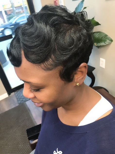 Hair by Raijona Tutorials For Short Hair, Easy Hairstyle Tutorials, How To Style Short Hair, Finger Waves Short Hair, Diy Hairstyle, Style Short Hair, Finger Wave Hair, Black Hair Short Cuts, Finger Wave