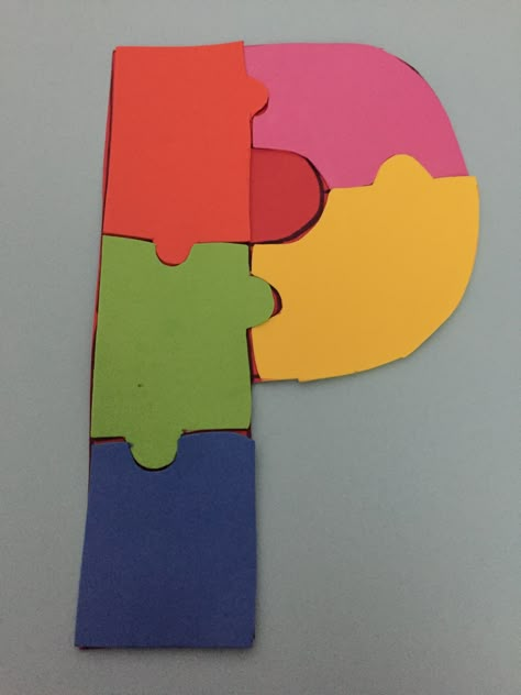 "P" is for puzzle preschool craft P Is For Puzzle Craft, Letter P Arts And Crafts For Preschool, V Is For Craft Preschool, Letter P Crafts For Preschoolers Ideas, P Letter Craft, P Crafts For Preschoolers, P Is For Craft, P Crafts For Preschool, K Crafts For Preschool