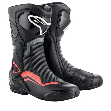 The Alpinestars SMX-6 v2 Black/Red motorcycle boots are perfect for sports riders looking to stay comfortable both on the road and on the track. Racing Boots, Ankle Braces, Biker Boots, Motorcycle Boots, Rwby, Waterproof Boots, Jordan 1, Air Jordan Sneaker, Riding Boots