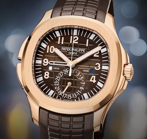 Patek Philippe | Aquanaut Travel Time Rose Gold Watch 5164R-001 Patek Philippe Aquanaut, Travel Time, Rose Gold Watch, Luxury Watches For Men, Patek Philippe, Brad Pitt, A Rose, Time Travel, Luxury Watches