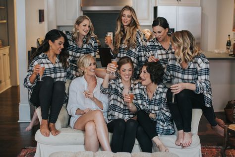 Flannel Bridal Party Getting Ready, Fall Bridal Party Getting Ready, Bridal Party Getting Ready Shirts, Wedding Getting Ready Outfit Fall, Bridal Party Day Of Outfits, Wedding Day Get Ready Outfit, Bridal Getting Ready Outfit Fall, Summer Getting Ready Outfits Wedding, Get Ready Outfits For Wedding