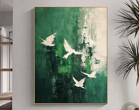 Color Theory Art, Canvas Art Painting Acrylic, Modern Art Canvas Painting, Abstract Tree Painting, Green Minimalist, Canvas Art Projects, Painting Green, Texture Painting On Canvas, Green Paintings