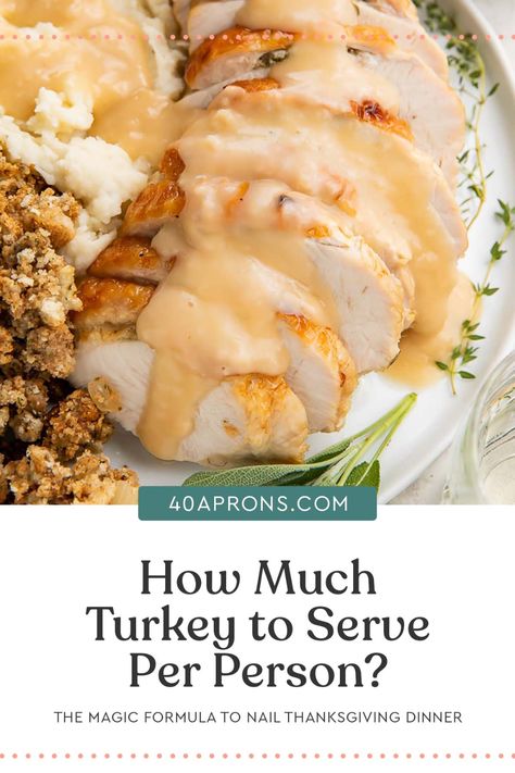 Though the sides are really the stars of a Thanksgiving meal, the table isn't complete without a quintessential Thanksgiving turkey. Figuring out just how much turkey you'll need per person is pretty important, especially if you're feeding a lot of people or just hoping for leftovers. With this simple formula, you'll never have to debate which turkey to buy ever again! How Many Pounds Of Turkey Per Person, How Much Turkey Per Person, Turkey Per Person, How Much Turkey, Turkey Tortilla Soup, Poppy Seed Chicken Casserole, 40 Aprons, Sweet Potato Souffle, Thanksgiving 2023