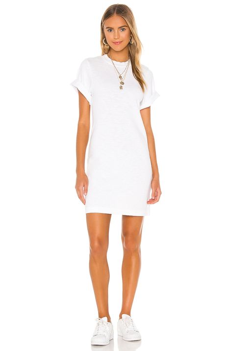 What to Wear to Your Bachelorette Party - The Cutest White Outfit Ideas for the Bride to Be! - JetsetChristina Small Dress Outfit, White Tshirt Dress, Bachelorette Party Dress, Cotton Citizen, White Dress Party, White Swimsuit, Short Sleeve Mini Dress, Small Dress, Revolve Clothing