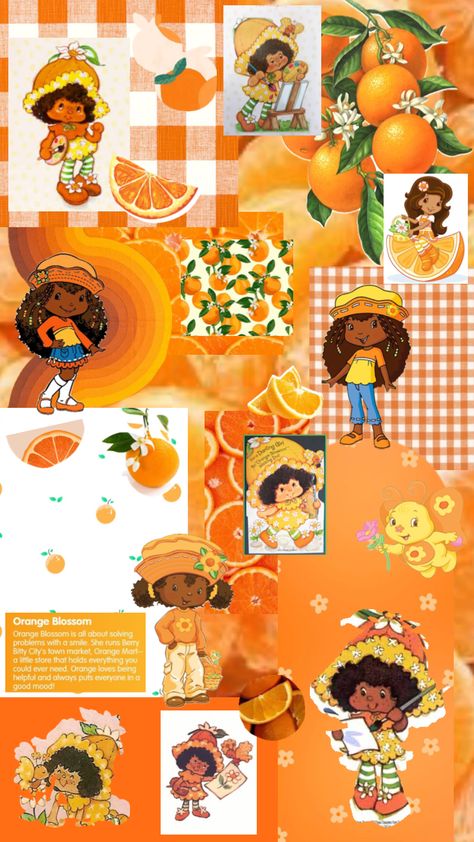 #orangeblossom #strawberryshortcake Berry Shortcake, Childhood Art, Strawberry Shortcake Characters, Cover Wallpaper, Earth Art, Orange Aesthetic, Orange Wallpaper, Cartoon Background, Black Art Pictures