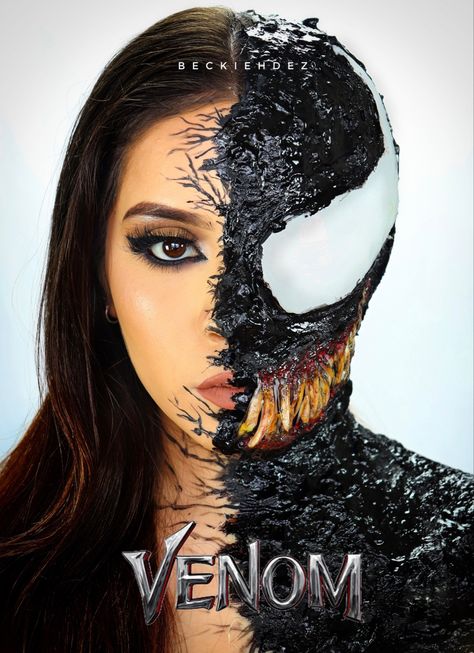 #venom #makeup #makeupartist #marvel #maquillaje #fyp #halloween #halloweenmakeup Venom Makeup Halloween, Venom Makeup Female, Venom Halloween Makeup, Venom Makeup, Venom Halloween Costume, Marvel Makeup, Halloween Fx, Creative Halloween Makeup, Animal Makeup